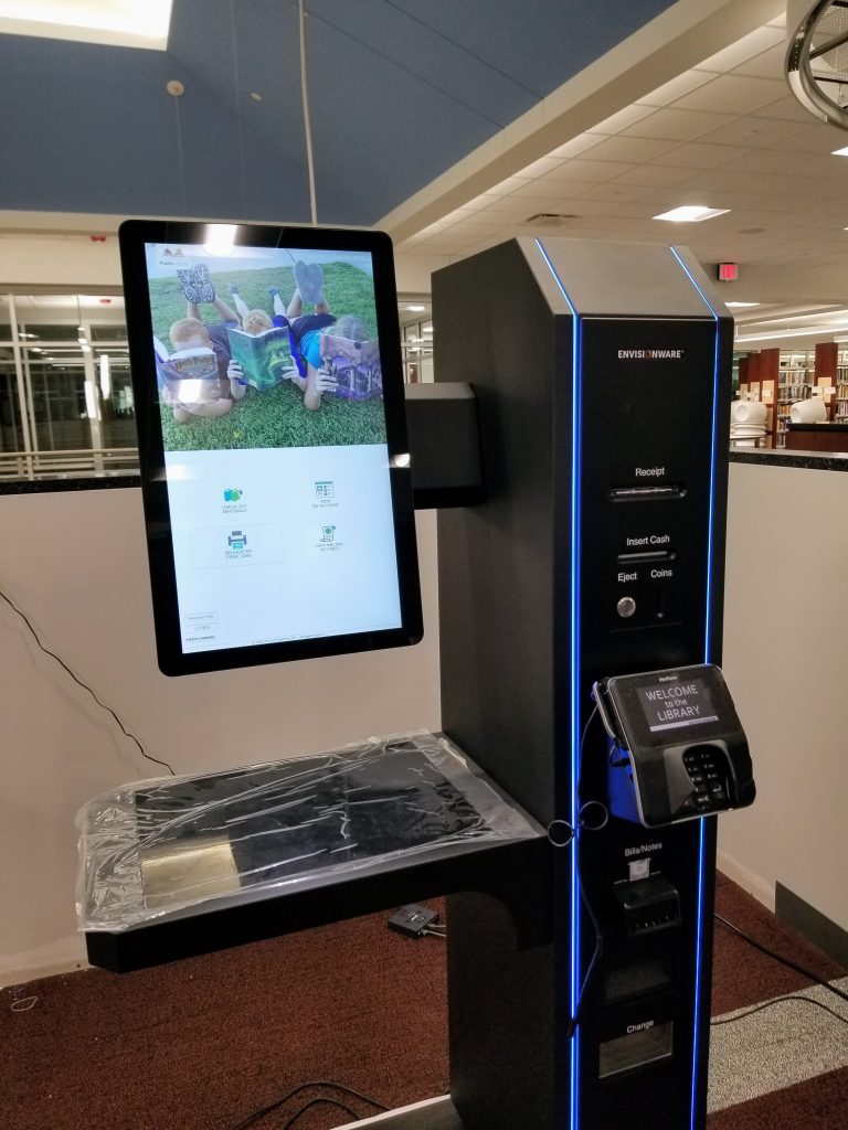 Mobile print station in the library